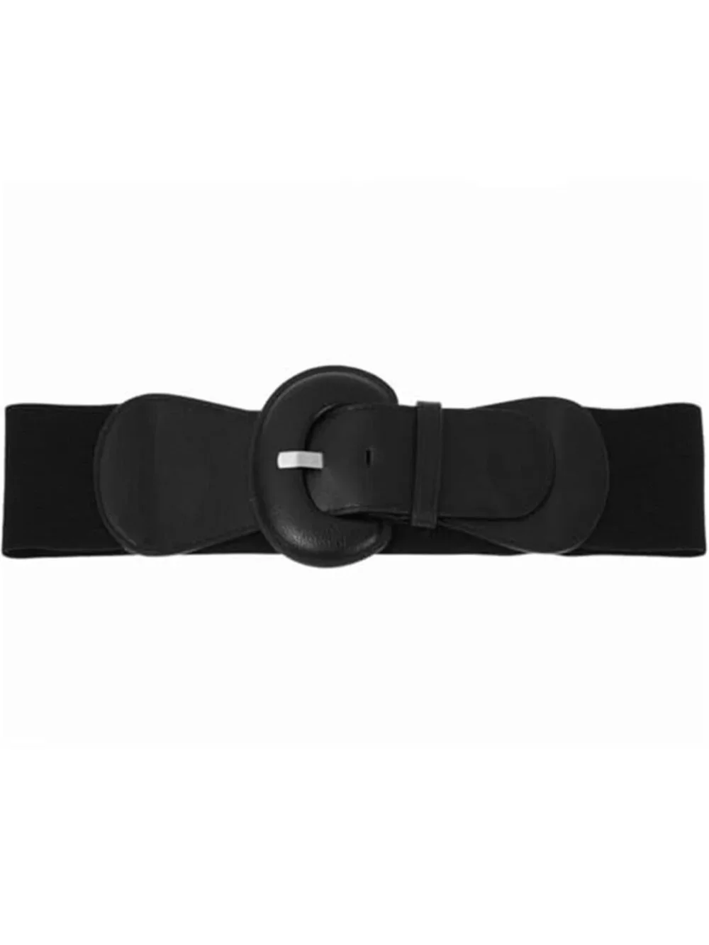 Women's Wide Stretchy Cinch Belt Vintage Chunky Buckle Elastic Belt